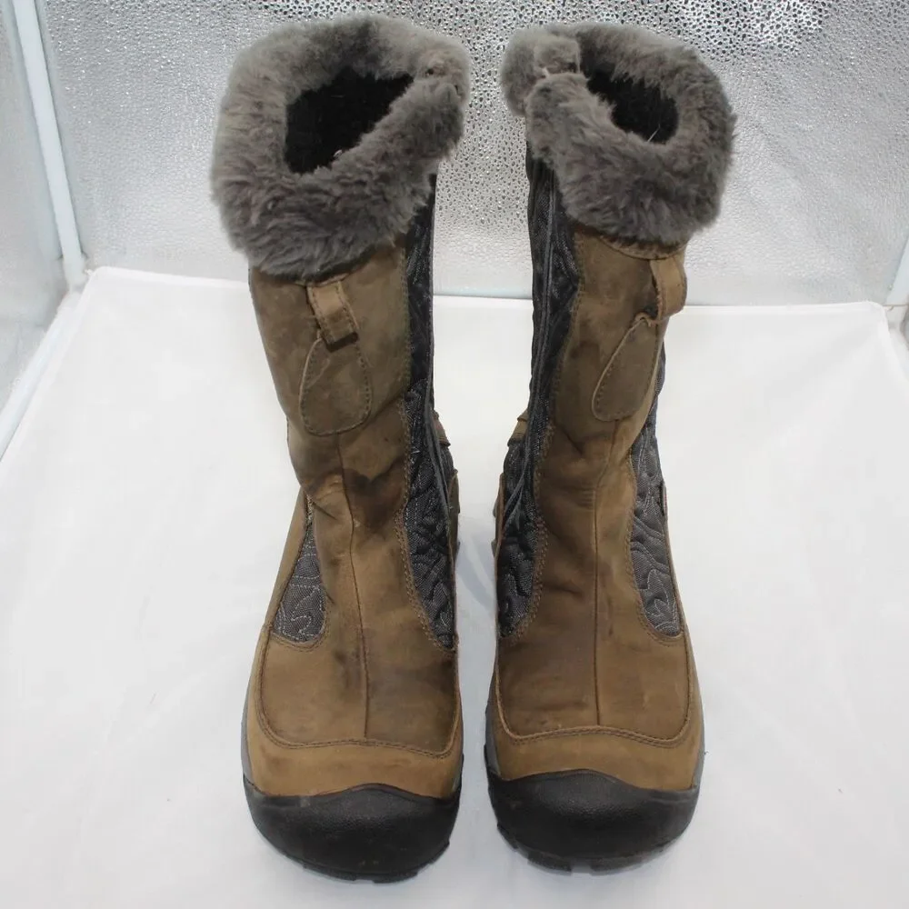 Keen Betty Boot II Size 8  Brown Waterproof Snow Mid Calf Zip Boots Leather
